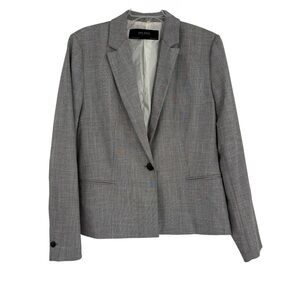 Zara Basic Collection Black White One-Button Blazer Size XL Lined Career Office